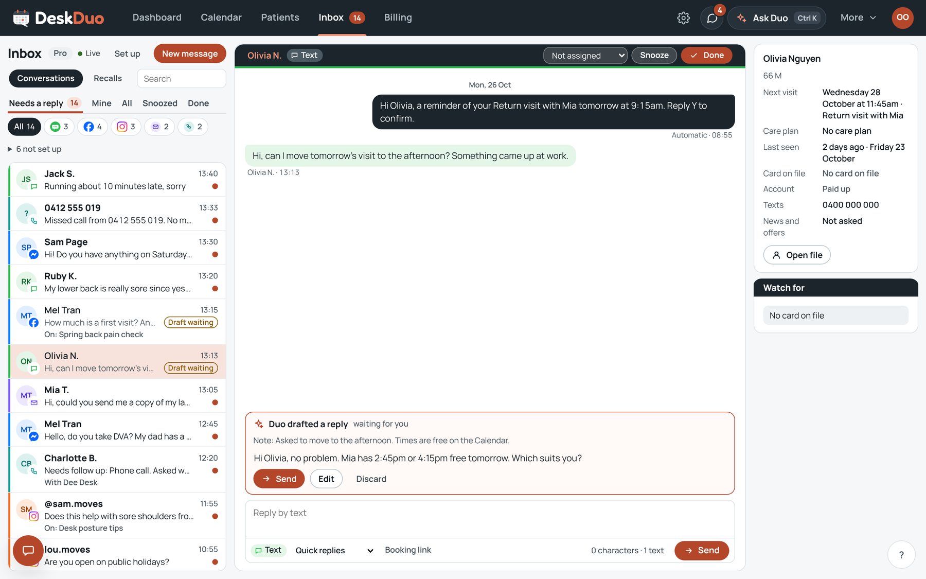 The DeskDuo Inbox